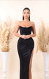 Ela - Strapless dress with ruched bodice